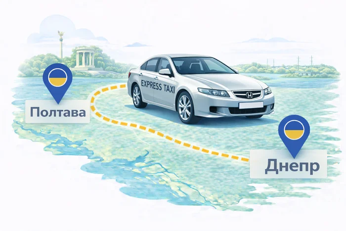 Полтава → Днепр ᐈ Междугороднее такси по Украине