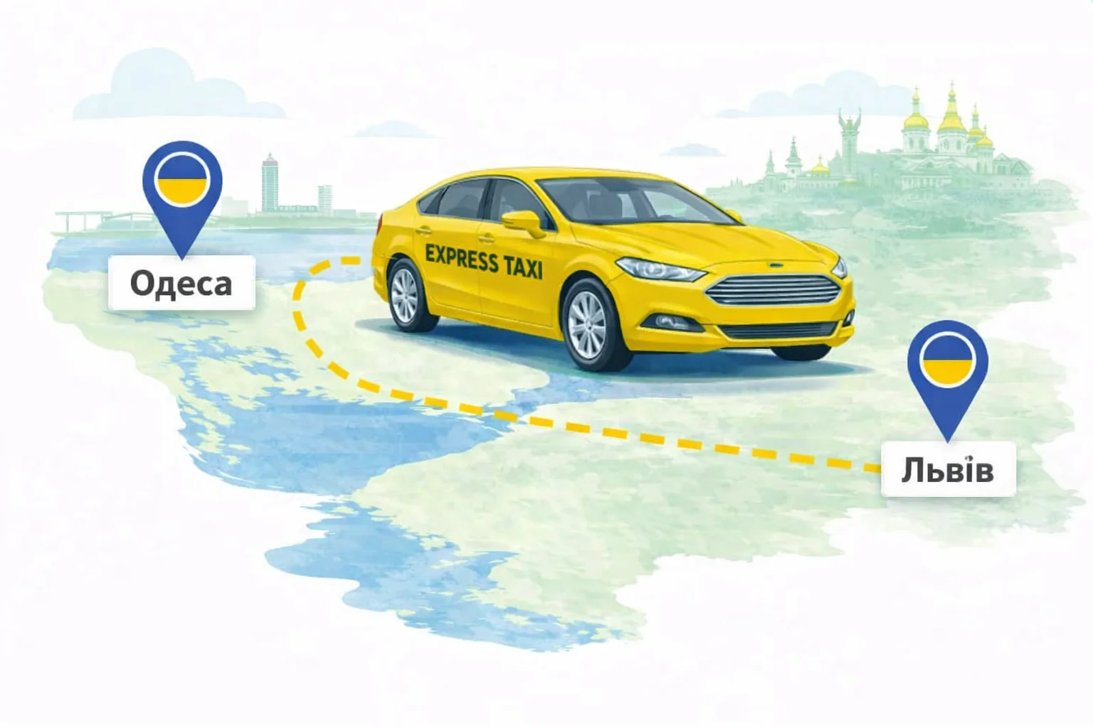 Таксі Одеса — Львів | Міжміський трансфер без пересадок