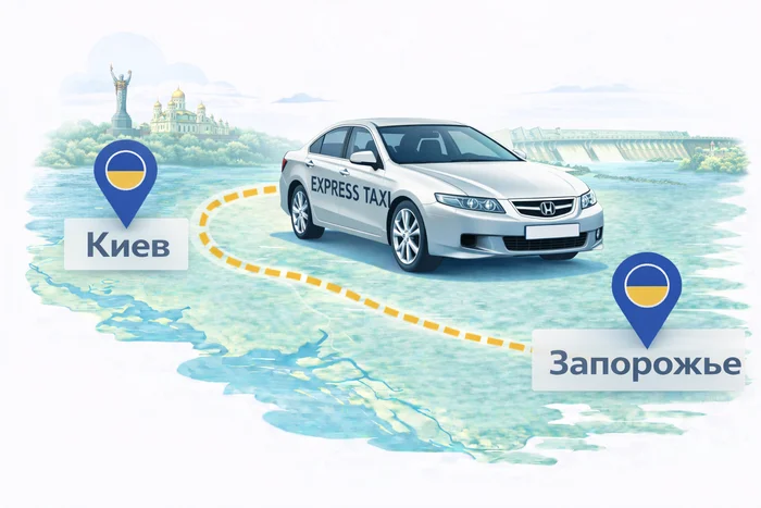 Киев → Запорожье ᐈ Заказать не дорогое такси по Укриане