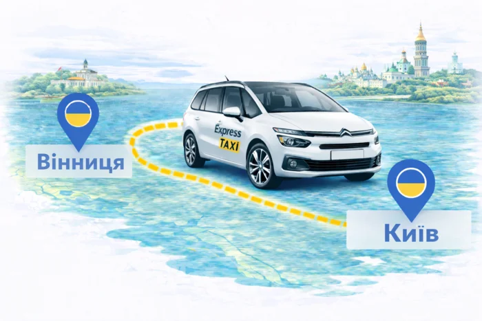 Міжміське таксі Вінниця Київ — індивідуальний трансфер за вигідною ціною 7.200 грн.