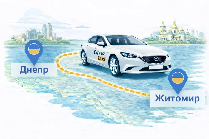 Междугороднее такси Днепр – Житомир по выгодной цене 16.000 грн.