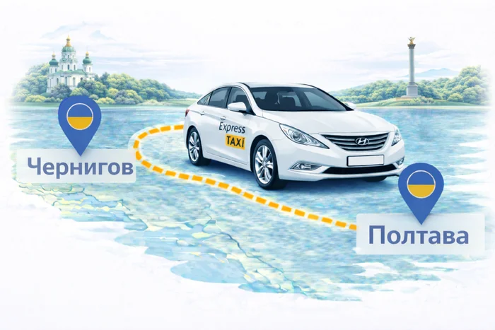 Междугороднее такси Чернигов – Полтава цена 11.400 грн.