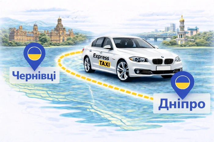 Чернівці → Дніпро ᐈ Міжміське таксі по Україні