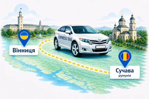 Міжнародне таксі Вінниця – Сучава за 300€ | Індивідуальний трансфер Express Taxi без пересадок