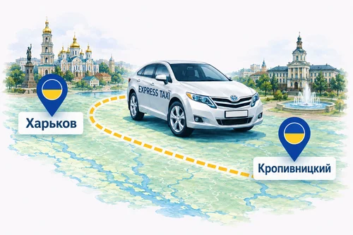 Междугороднее такси Харьков – Кропивницкий | цена 10.000 грн