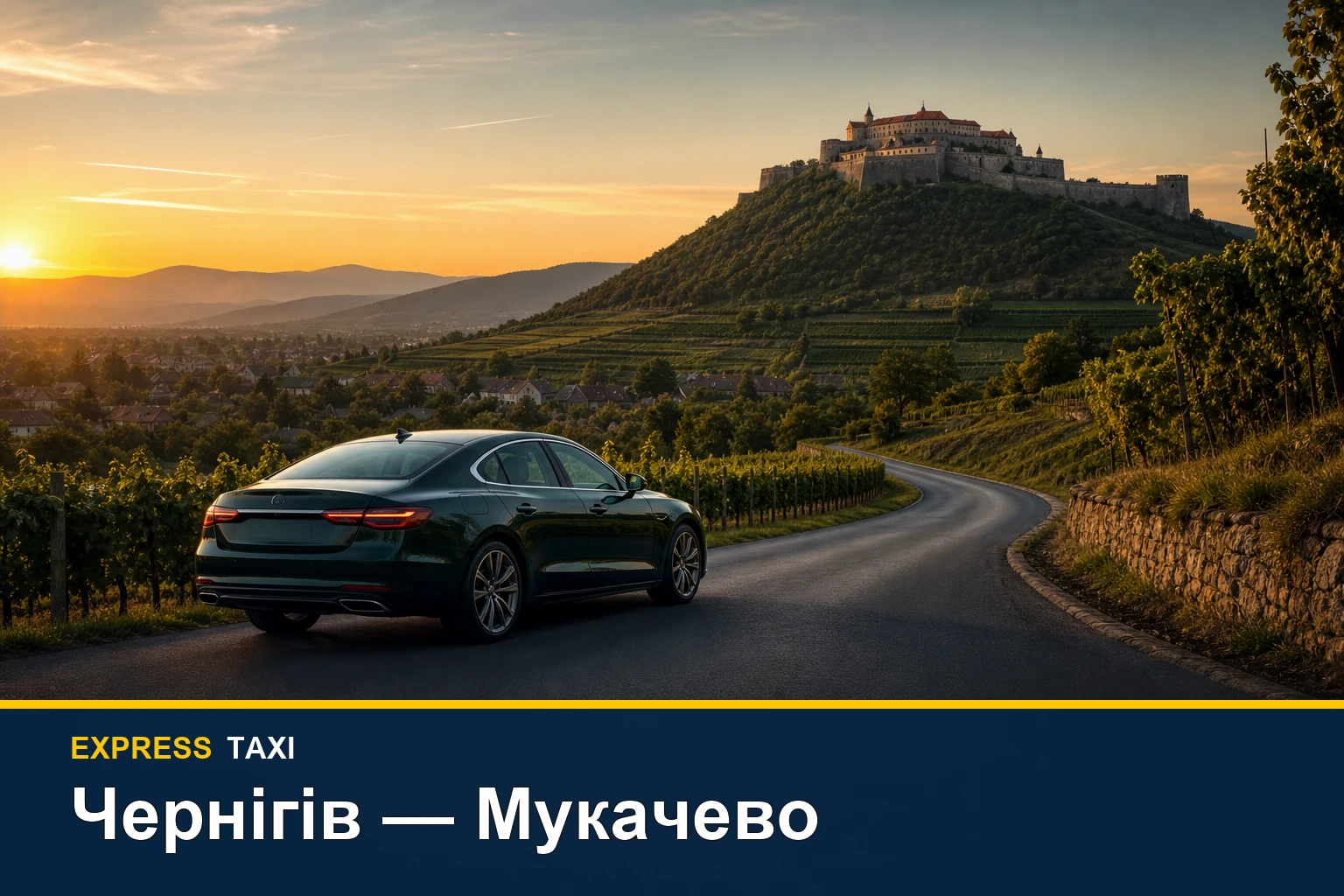 Таксі Чернігів — Мукачево: трансфер через Україну з продовженням Закарпаттям