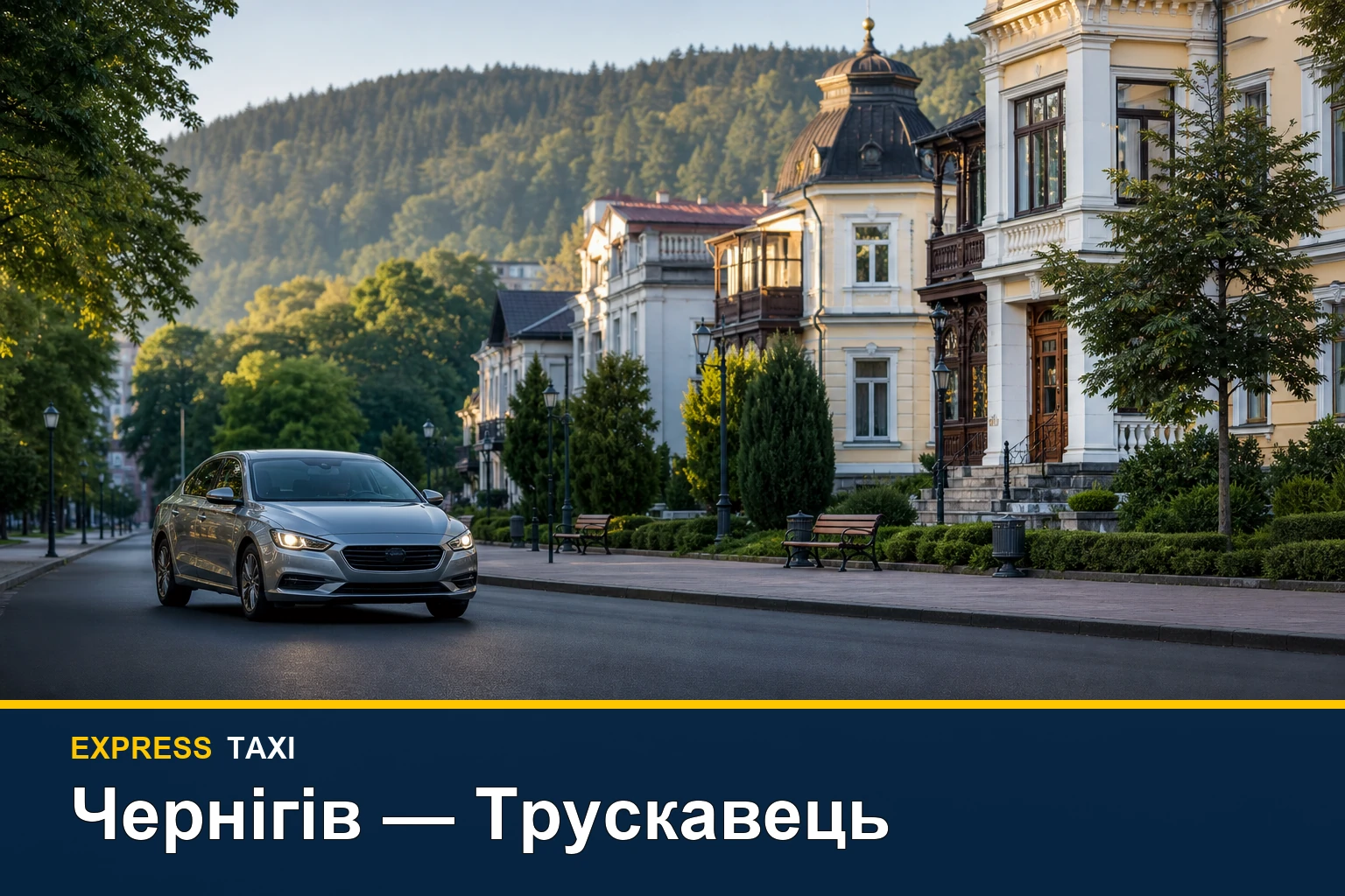 Таксі Чернігів — Трускавець із прибуттям до санаторію або готелю