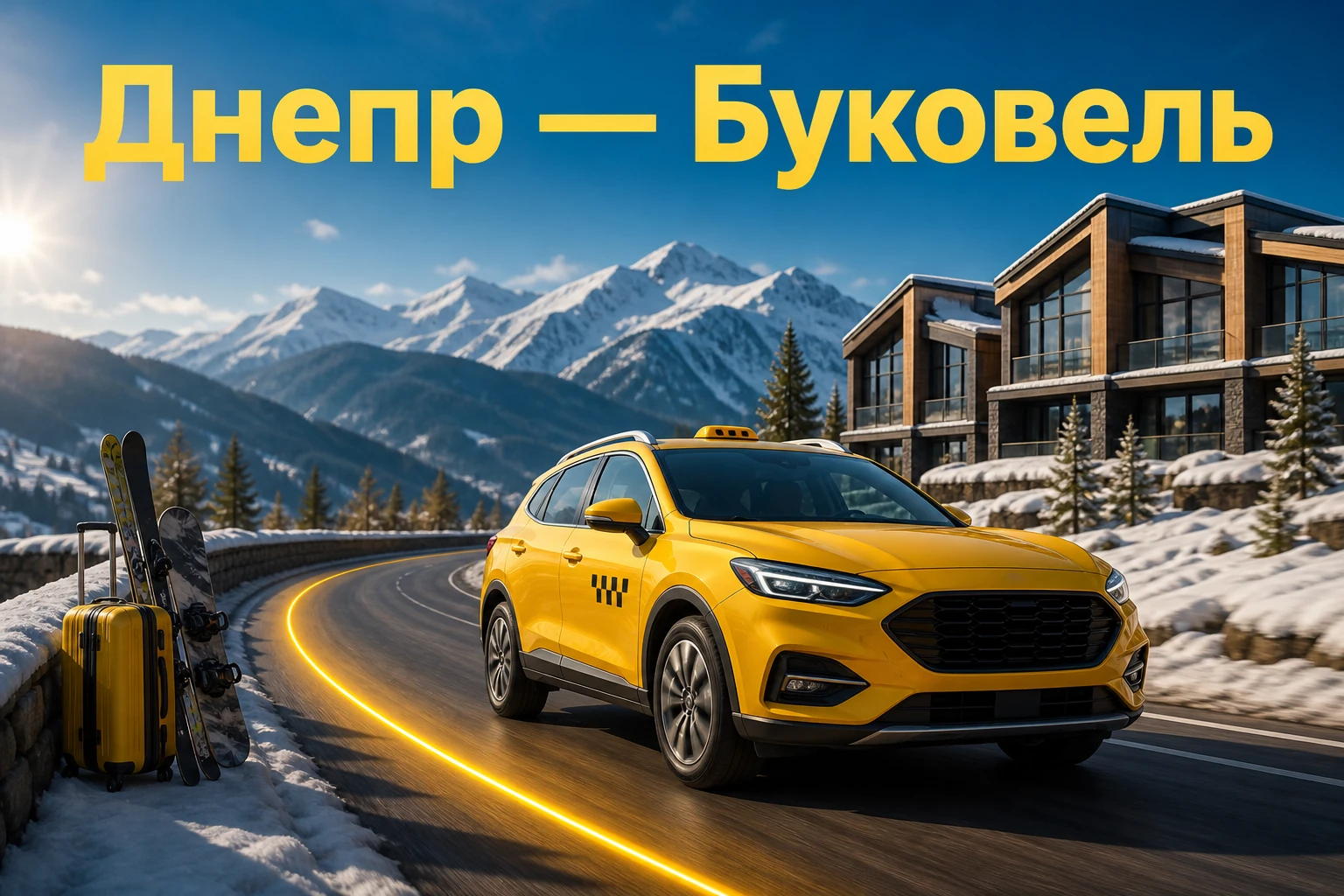 Такси из Днепра в Буковель для компании, семьи и снаряжения