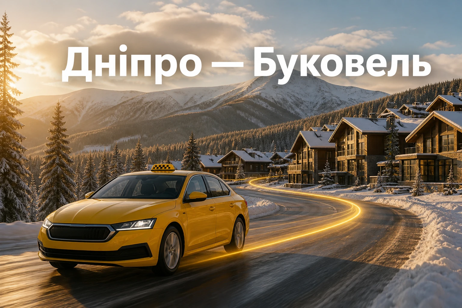 Таксі з Дніпра до Буковеля з місцем для туристичного багажу