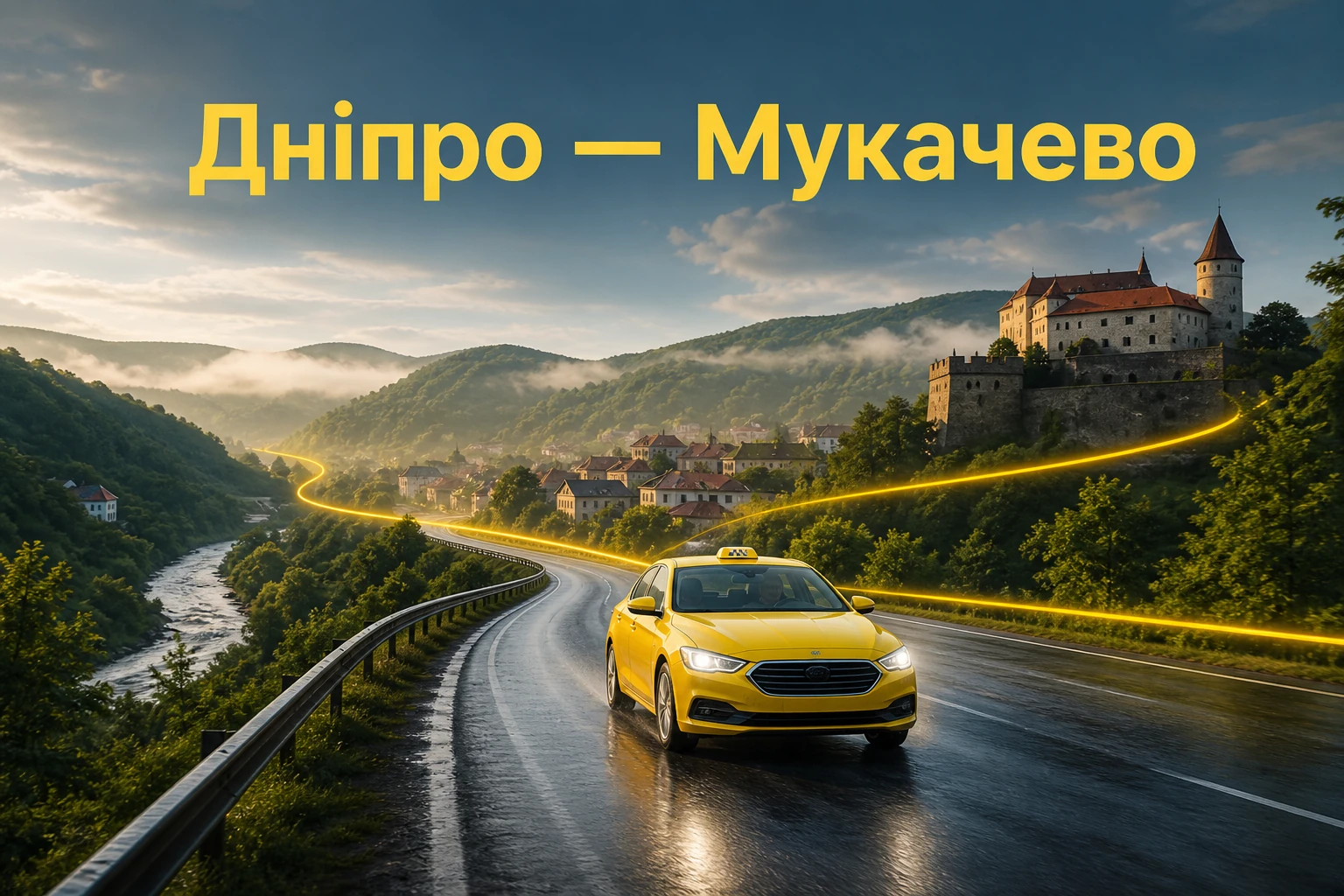 Таксі Дніпро — Мукачево: прямий трансфер у Закарпаття