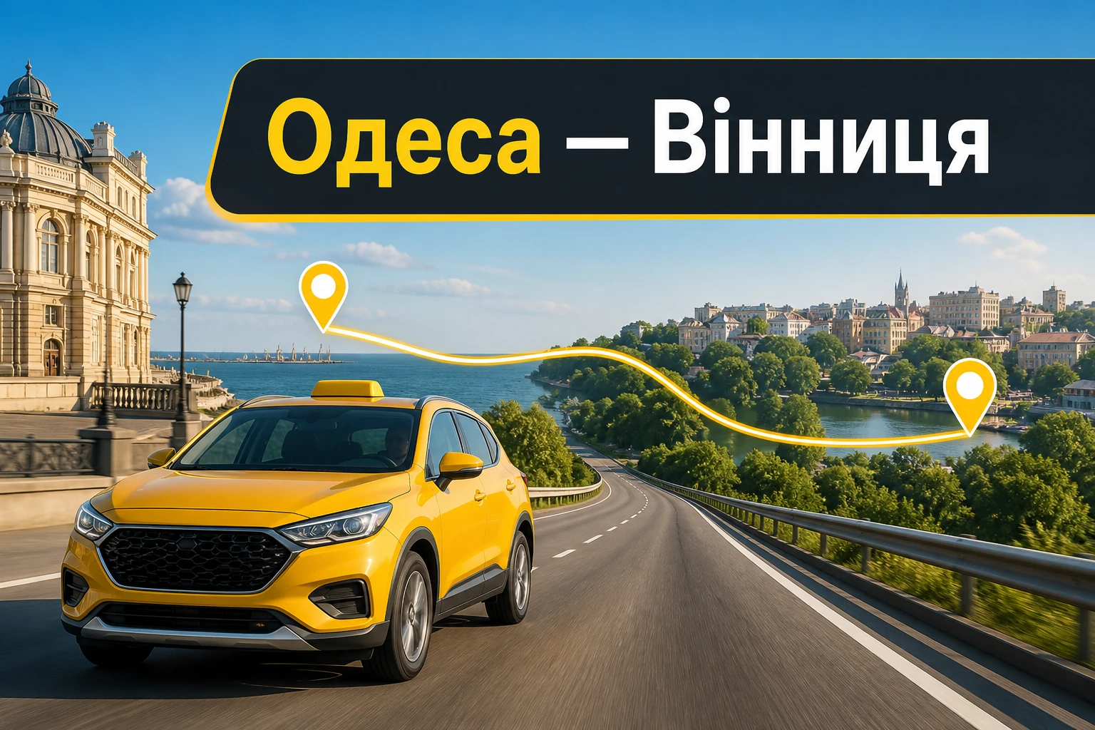 Таксі Одеса — Вінниця з адресною подачею та прямою поїздкою